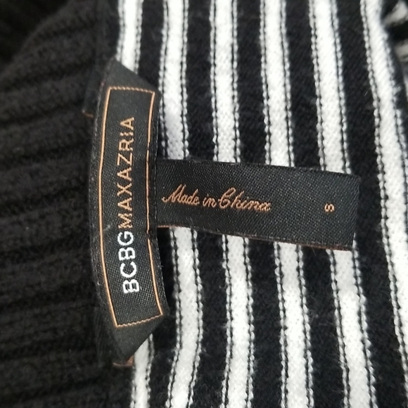 (S) BCBGMaxAzria Turtleneck Long Top/Sweater Dress Stripes Warm Loungewear - Picture 3 of 10